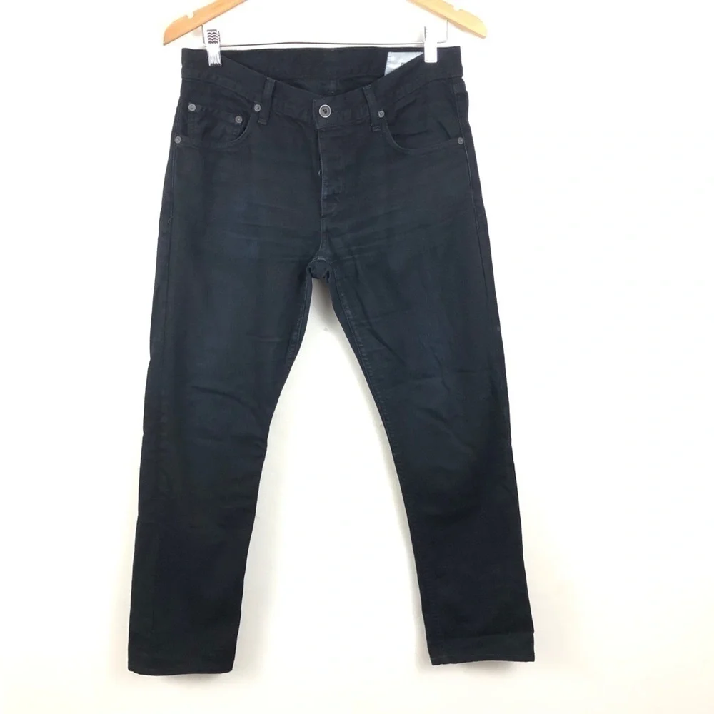 Rag & Bone Black Resin Fit2 Skinny Slim Jeans 30